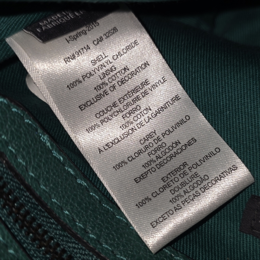 Armani Exchange Perforated Bucket Bag - Emerald Green & Gunmetal - Picture 8 of 9